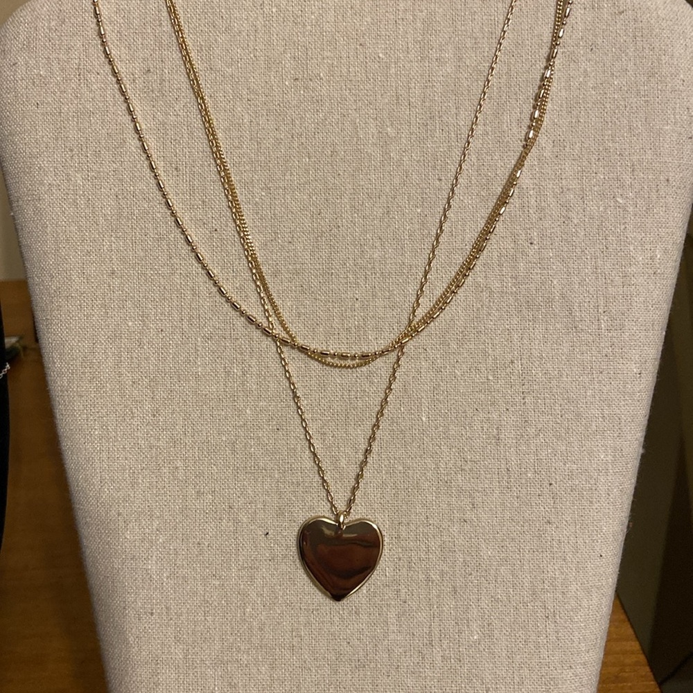 NWT J. Crew Heart layering necklace - Picture 2 of 4